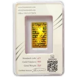 شمش طلا 2 گرمی طرح سیمرغ ایران شمش-