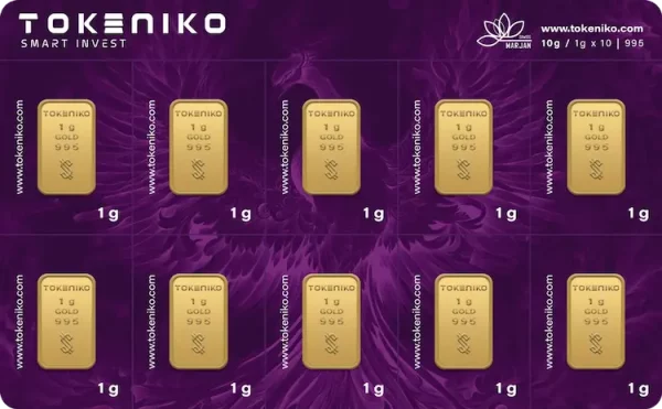 شمش طلا سیمکارتی توکنیکو - ۱۰ عدد شمش ۱ گرمی عیار 995