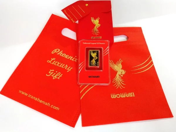 شمش طلا ۱۵۰ سوتی طرح سیمرغ ایران شمش--