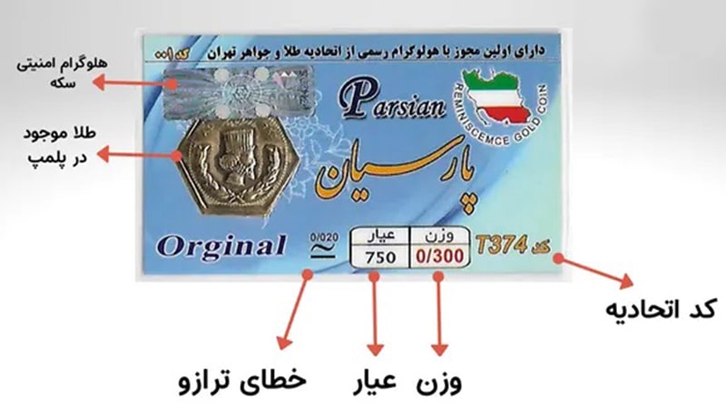 عیار سکه پارسیان 750 یا 18